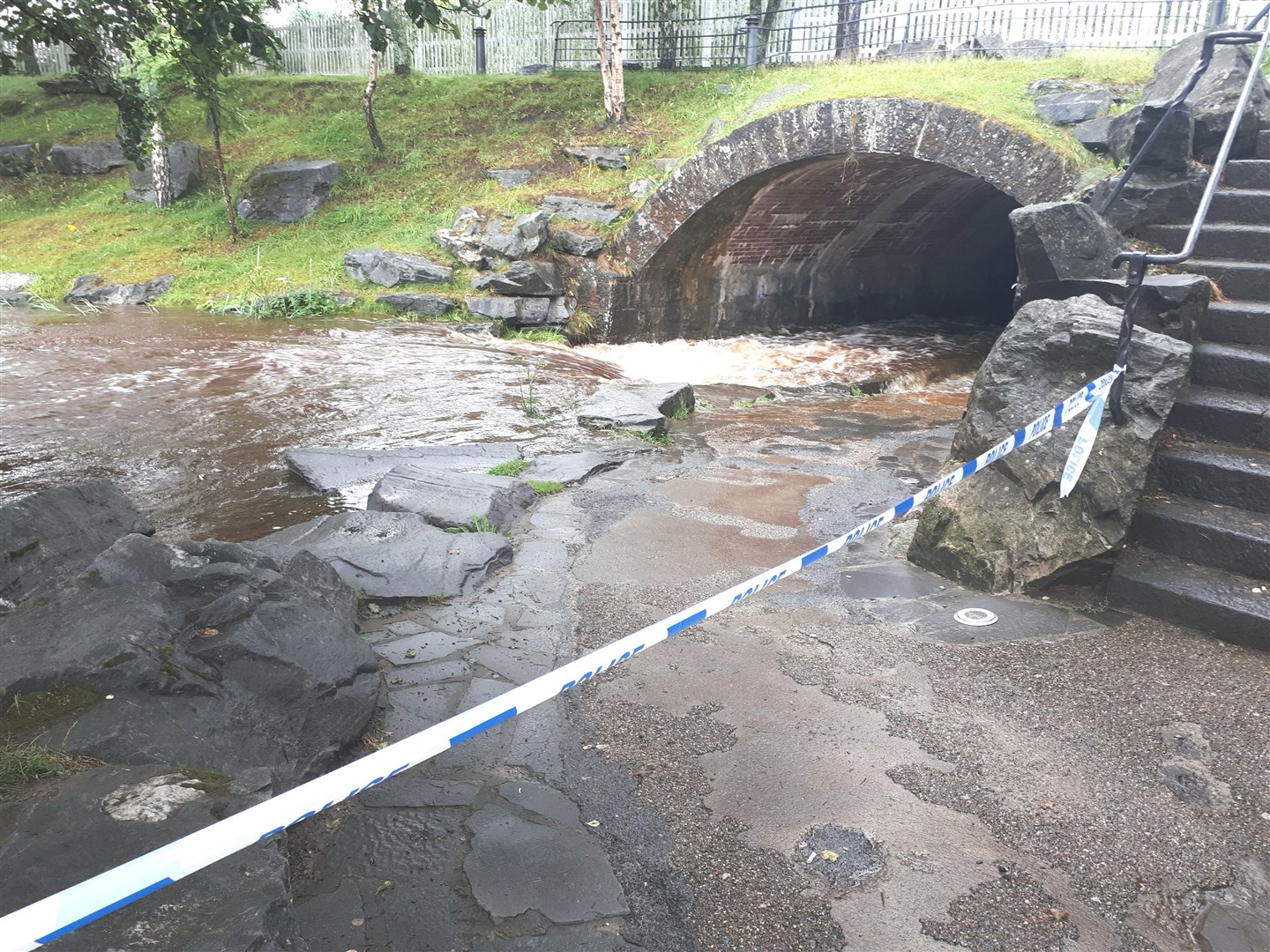 Police cordoned off the Butcher's Burn tunnel in Aviemore
