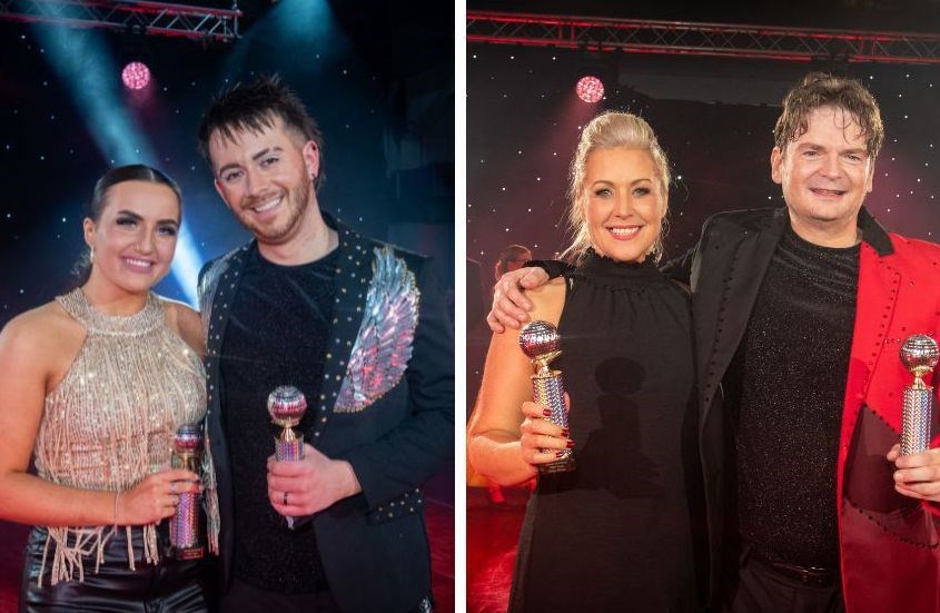LEFT: Team Thursday winners Beth Saunders and Darryl Geegan. RIGHT: Team Fridays winners Clare MacDonald and Craig Watson.