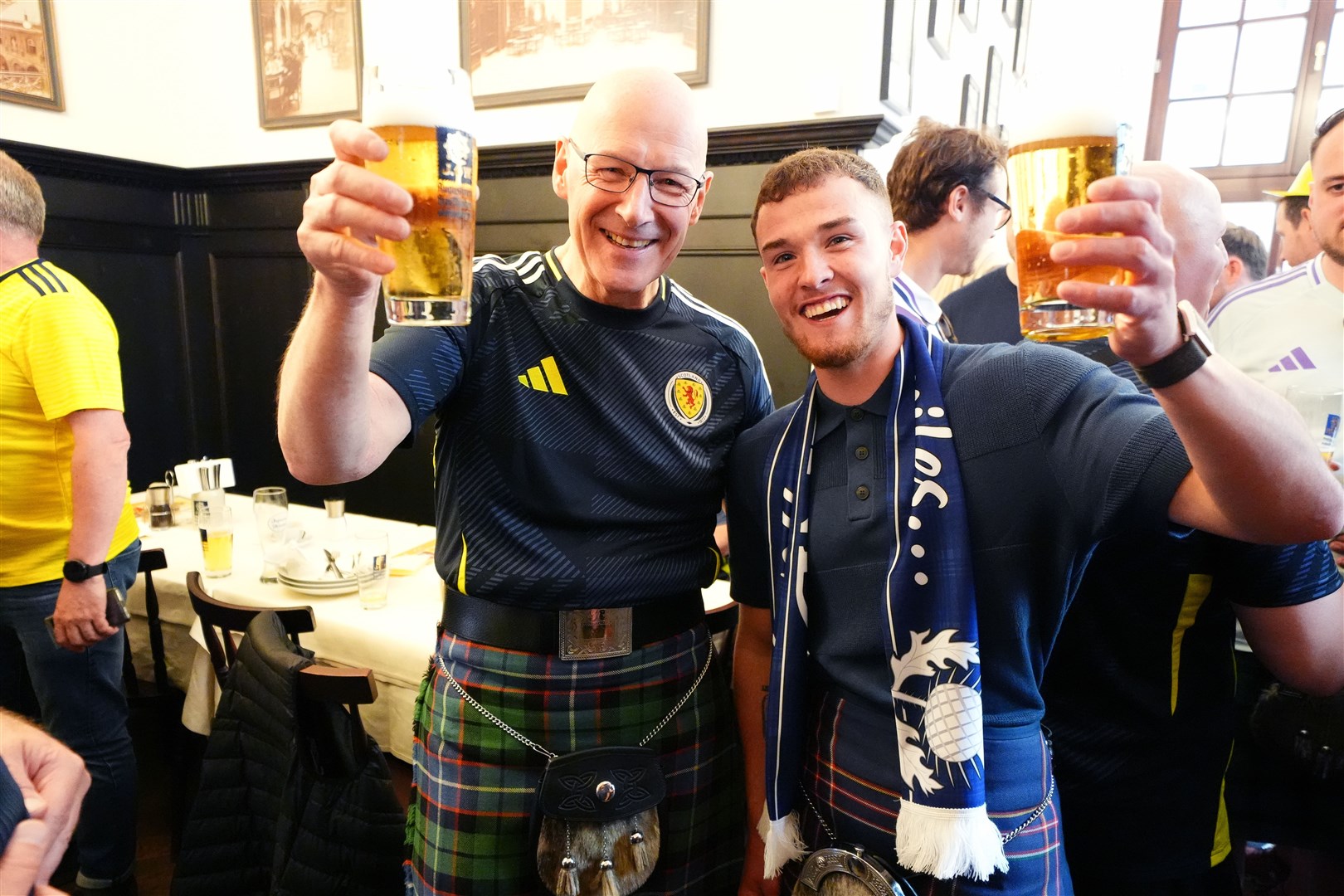 The First Minister met Craig Ferguson, who walked to Germany (Andrew Milligan/PA)