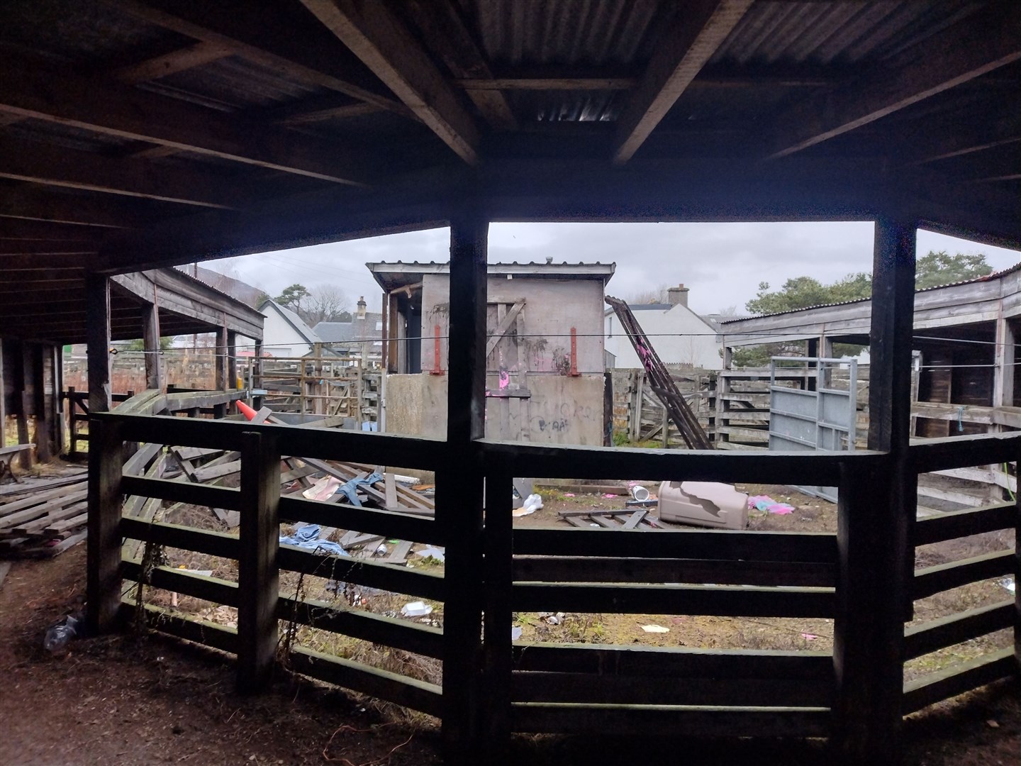 The disused market venue. In its heyday the market had its own platform at the local railway station, lower than standard heights for cattle ramps.
