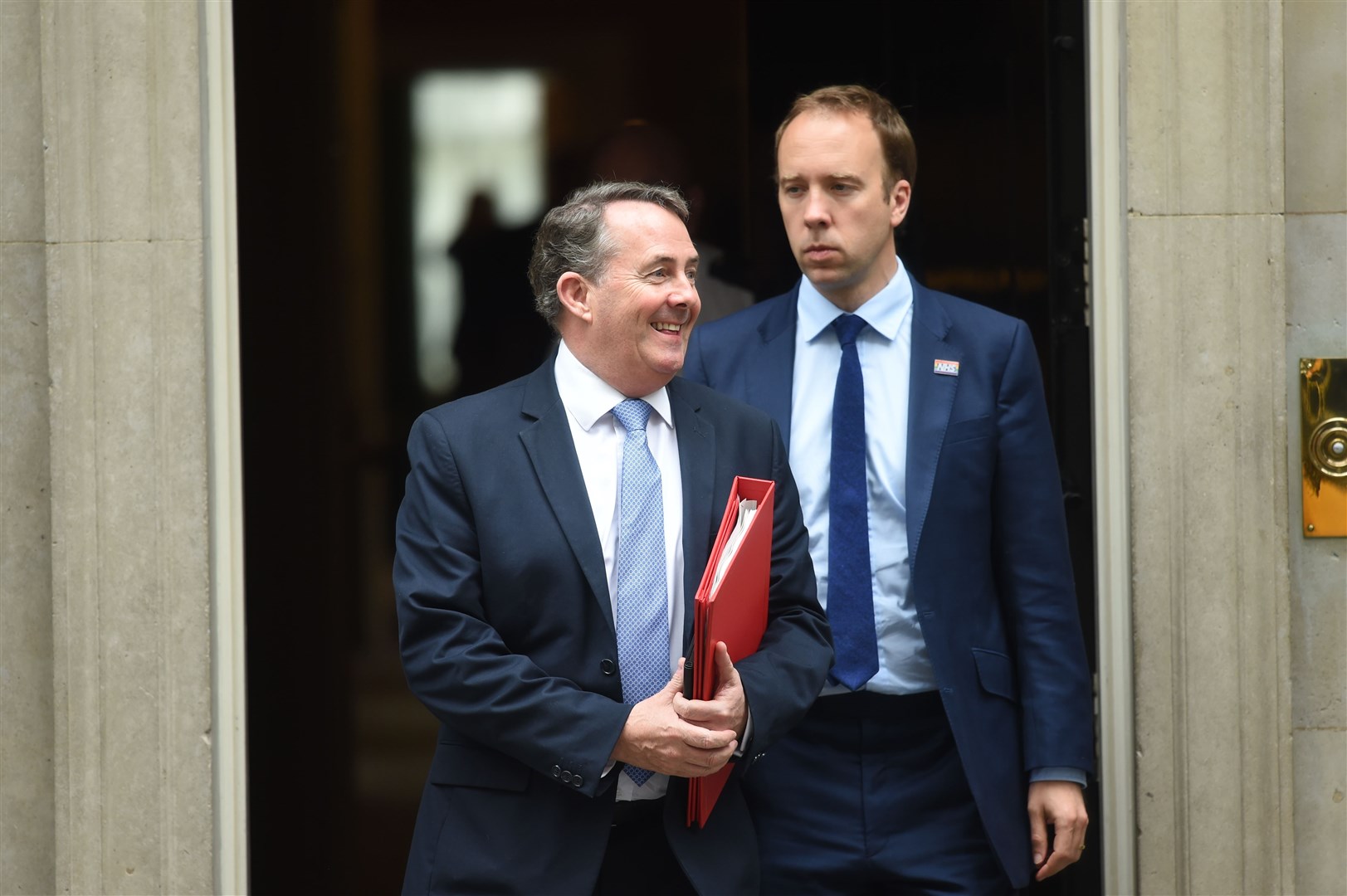 Liam Fox (left) and Matt Hancock leaving 10 Downing Street (David Mirzoeff/PA)