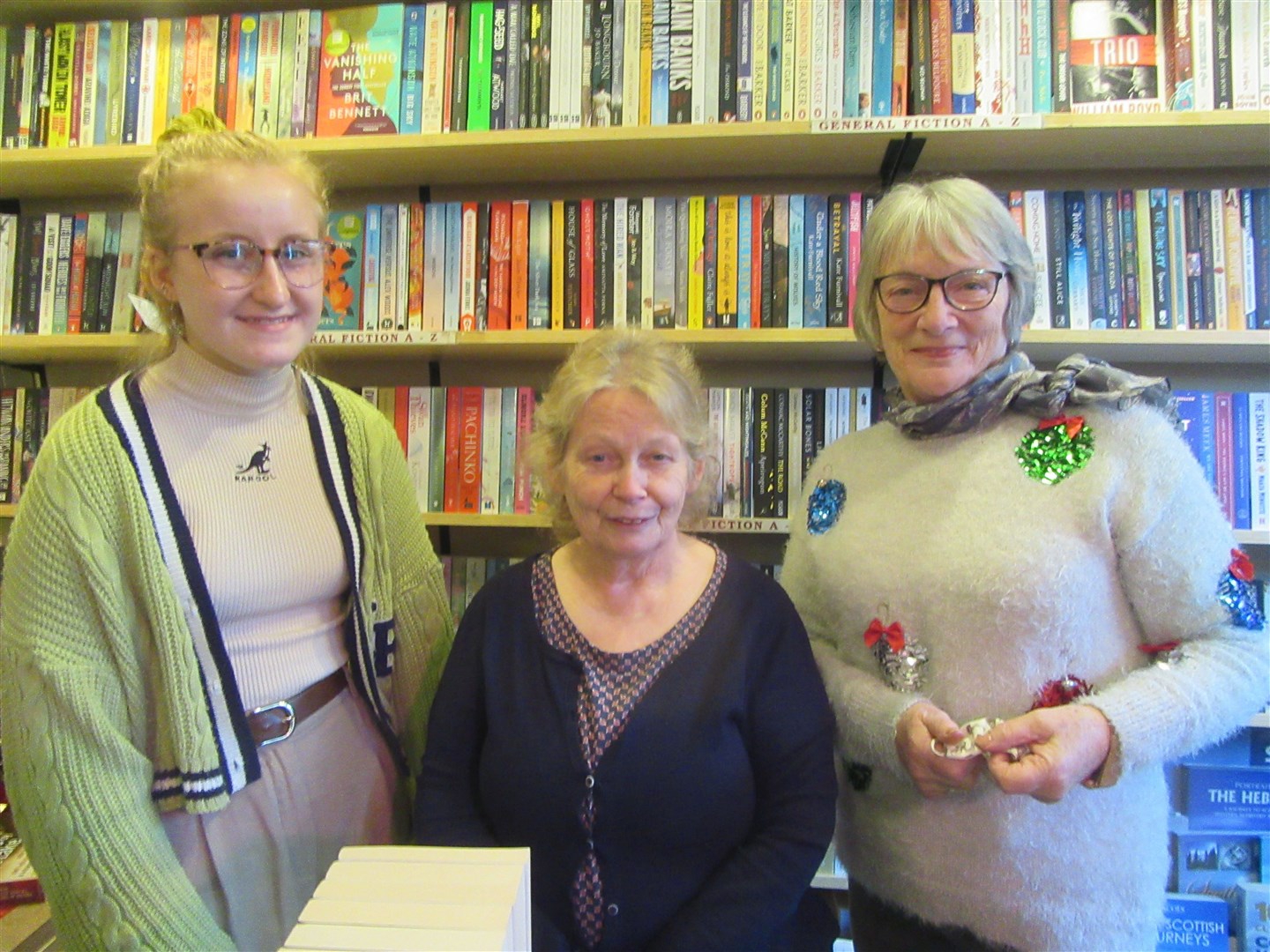Marjory (centre) and her team have thanked the customers who had supported them since 2007. With her are Rose Allan )(left) and Ann London.