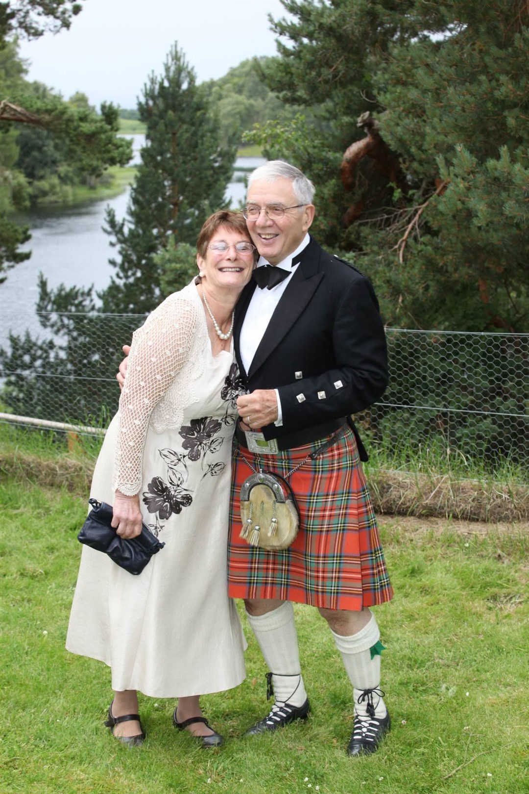Tony and Rosi: friends recalled how they had turned up for their wedding at Loch Insh Boathouse on stripey-painted bikes.