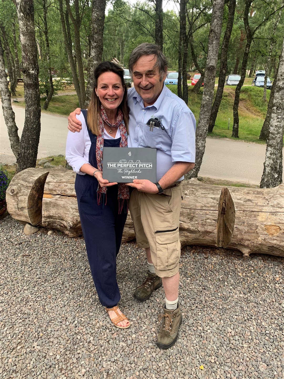 Debbie Williams, Dalraddy Holiday Park activities manager, with Jamie Williamson owner of the site and Alvie Estate.