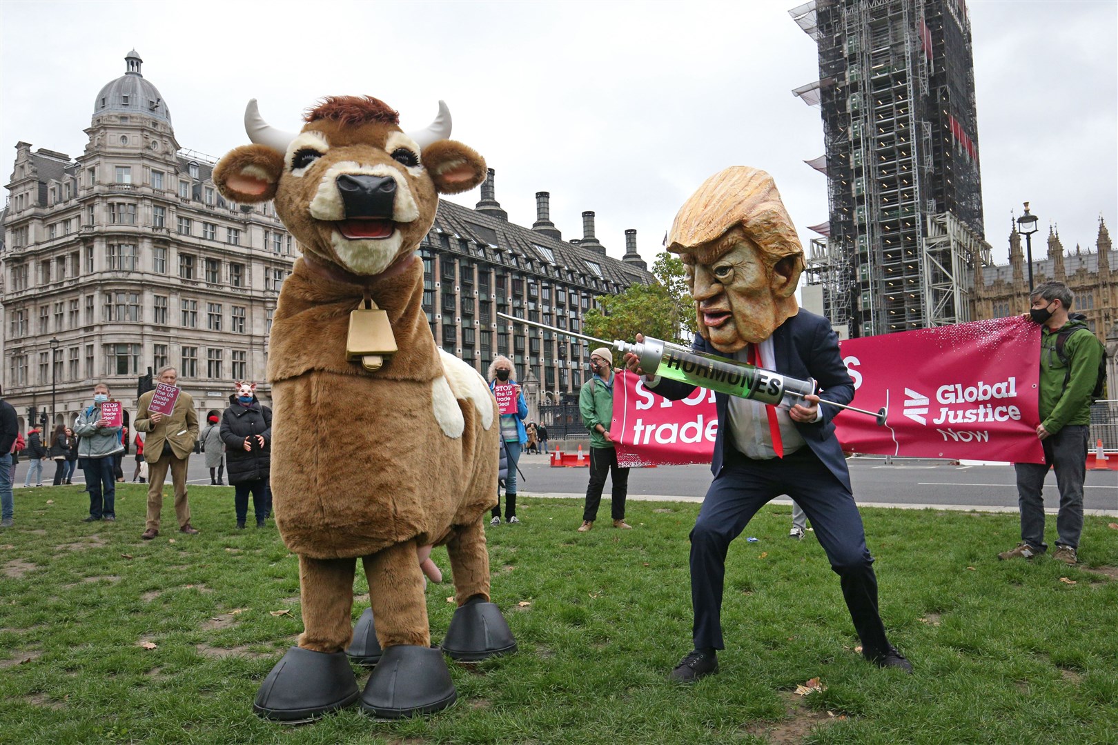 The Stop Trump Coalition protest in Parliament Square (Jonathan Brady/PA)