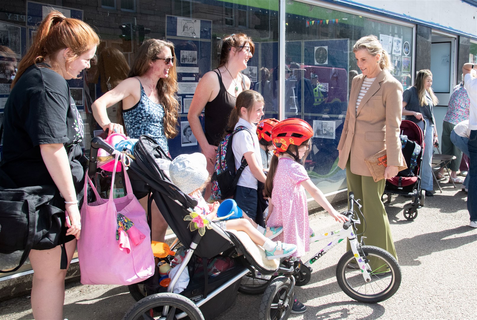 Sophie took the time to talk to children and parents on the High Street. Picture: Daniel Forsyth.