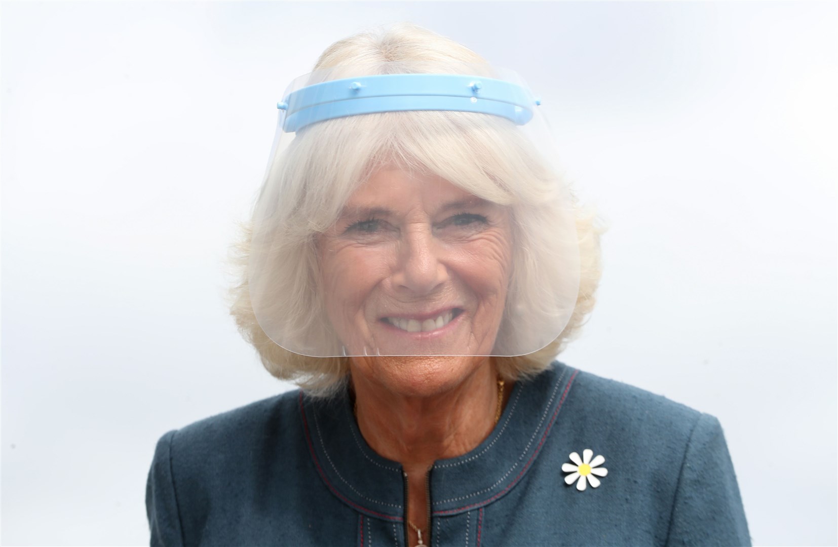 Camilla in her protective visor (Chris Jackson/PA)