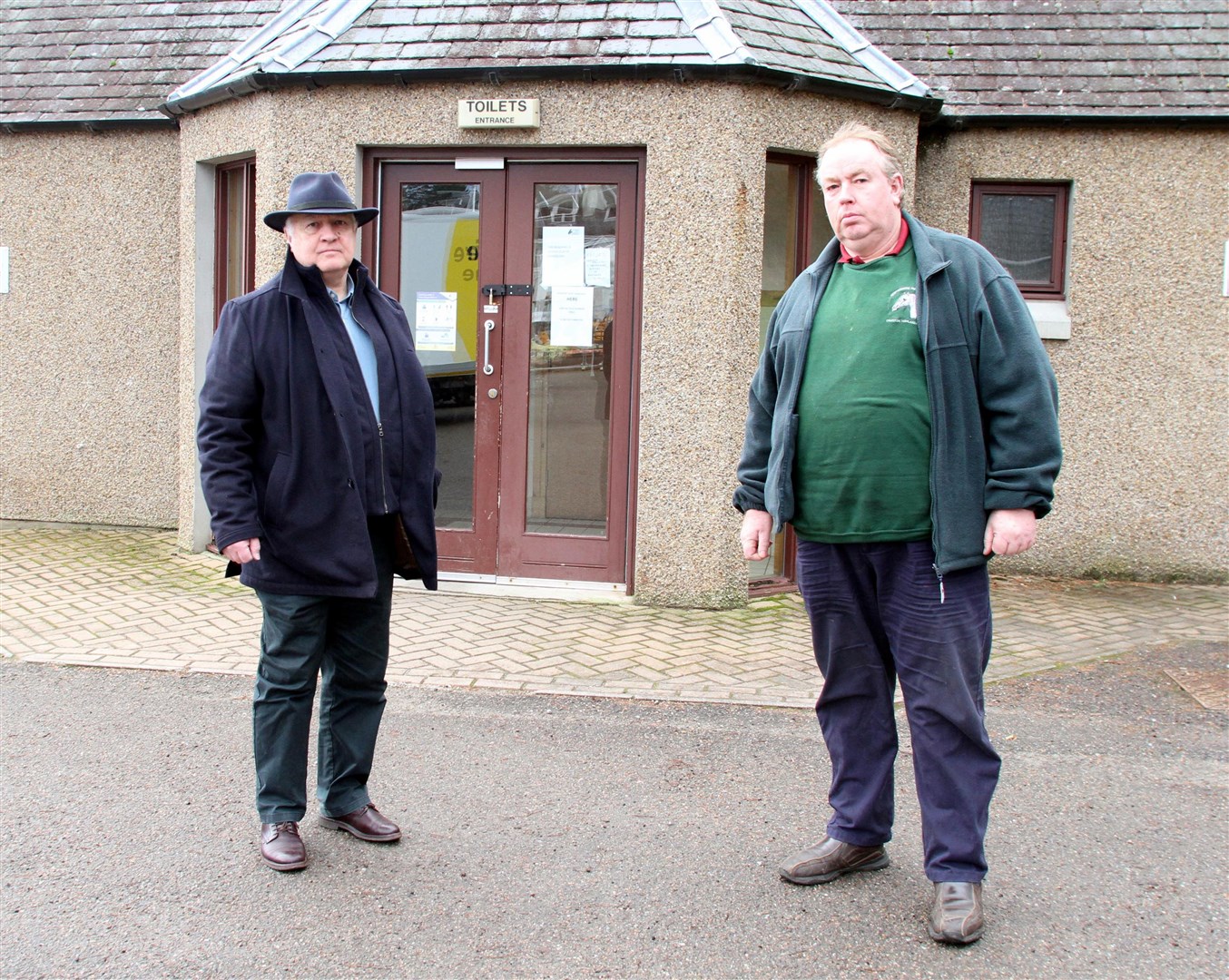 Local Highland councillor Bill Lobban (left) and town community council chairman Ruaridh Ormiston have condemned the damage at the Ardvonie public conveniences in the past.