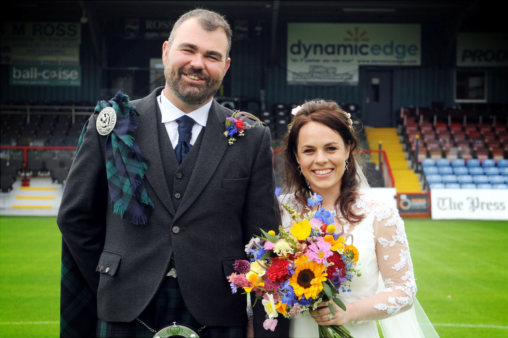 Ali Maclennan and Kate Forbes after the ceremony at Ross County Football Club.Picture: James Mackenzie