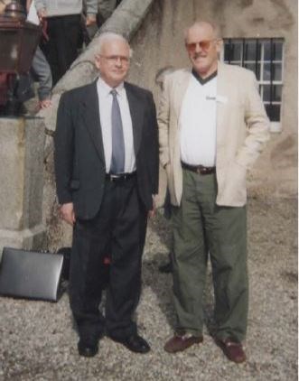 George Dixon (left) at Castle Grant when he delivered a talk on the clan.