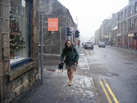 The man with no name takes the snow in his stride