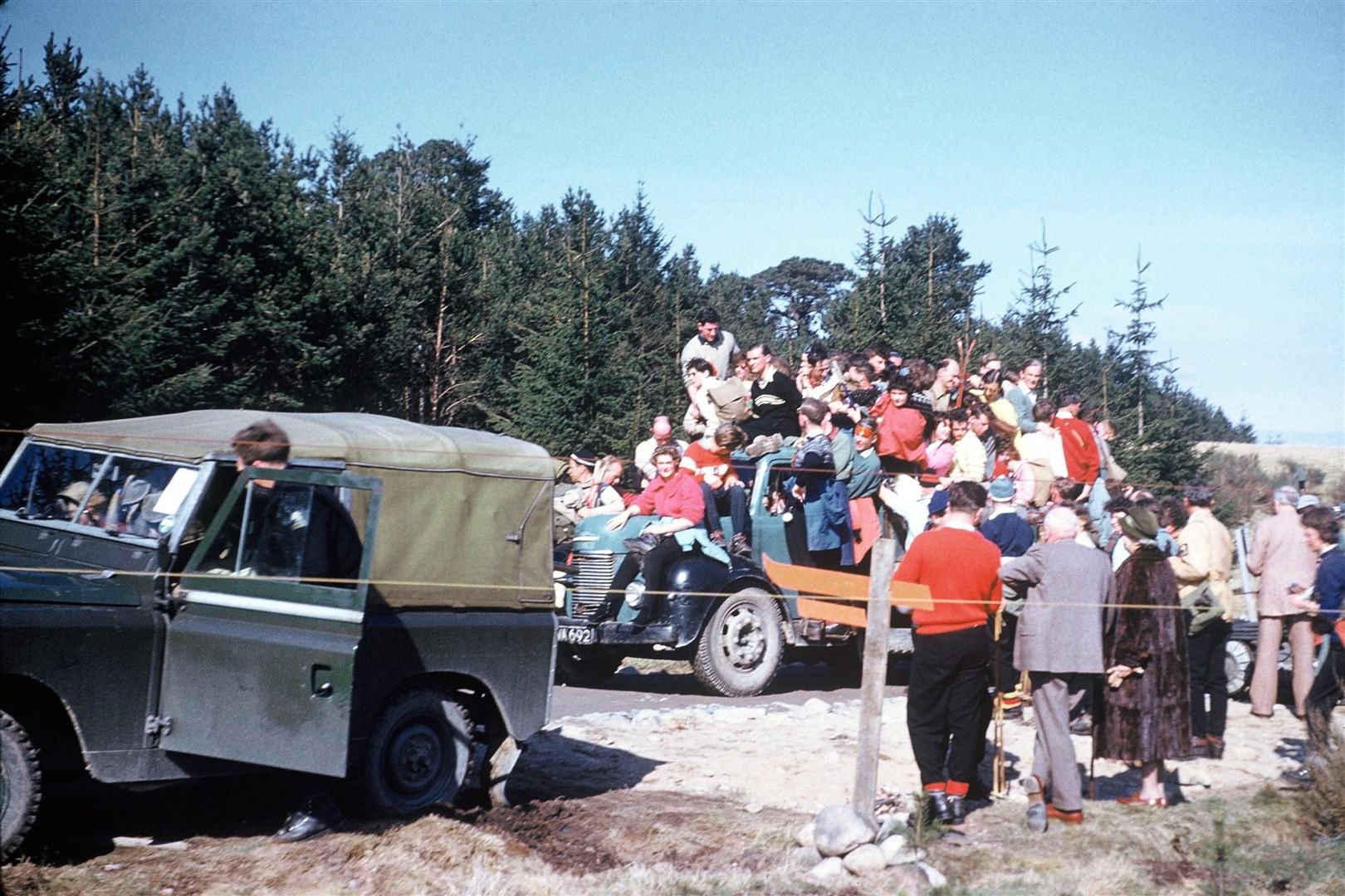The ski bus pictured at the Hayfield in the 1960s could be very popular some days!
