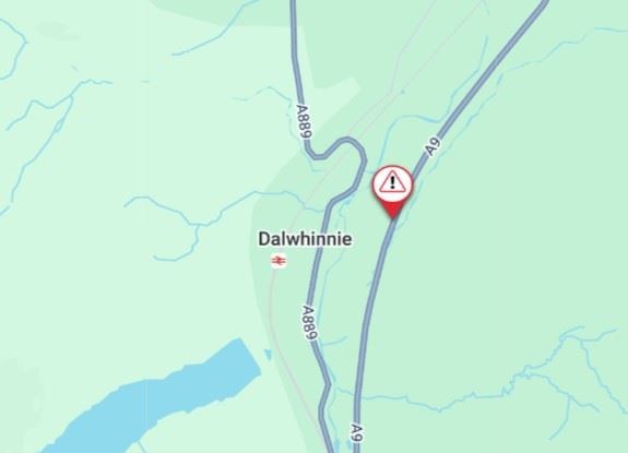 Traffic is restricted on the A9