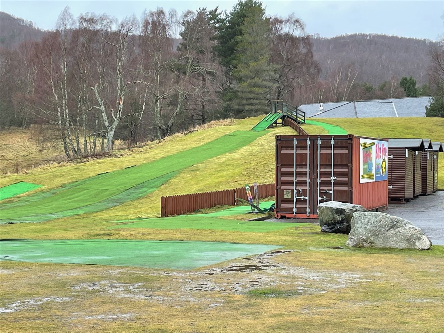 The former dry ski slope which had been used in more recent years for grass sledging.