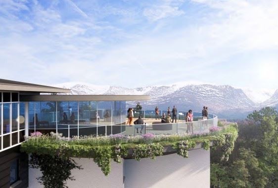 The sky bar would have tremendous views towards the Cairngorms. All images: Mabbett.