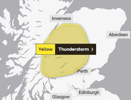 The alert comes into force at 3pm on Wednesday and runs until midnight the same day. Picture: Met Office.