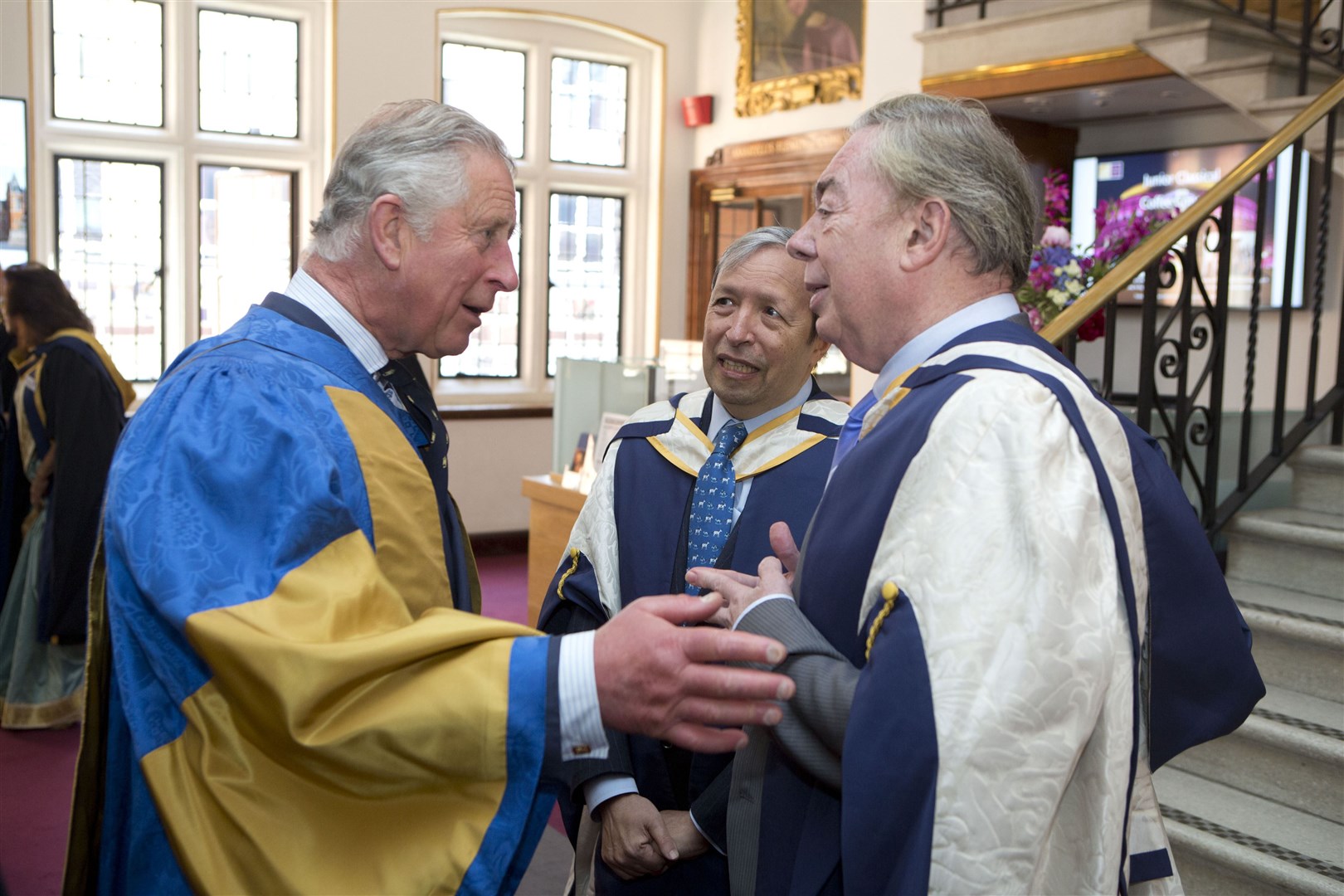 The Prince of Wales with Lord Lloyd Webber (Heathcliff O’Malley/Daily Telegraph/PA)