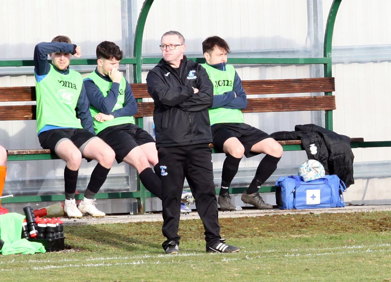 Jags boss Charlie Brown on the touchline during the 5-1 loss to title chasing Brora Rangers last Saturday.