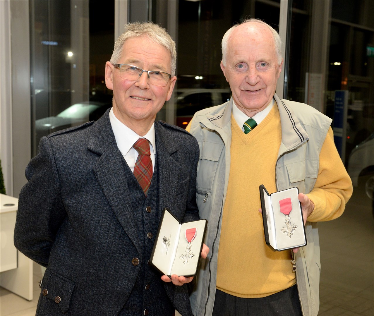 Calum Munro and Gerry Grant received MBEs in 2016 for their part in the Highland Cross.