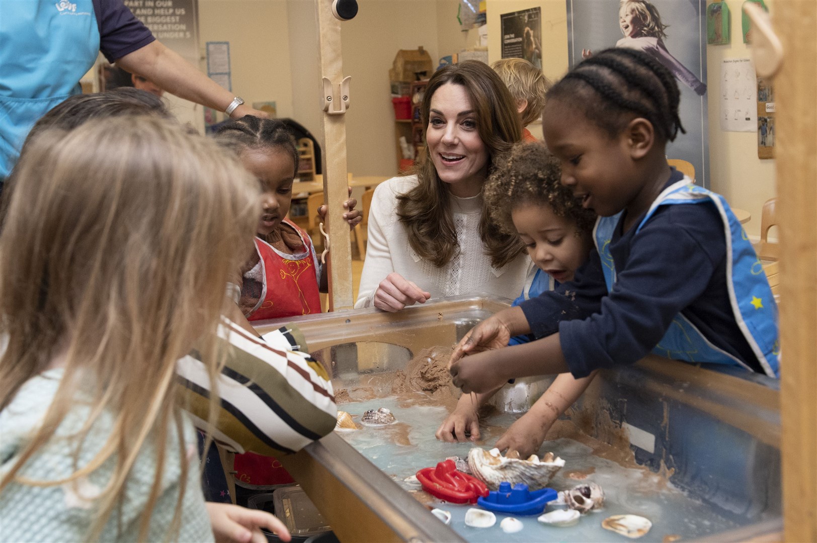 Kate, pictured during a visit to a London nursery and pre-school, has focused much of her public work to supporting the early years development of children (Phil Harris/Daily Mirror/PA)