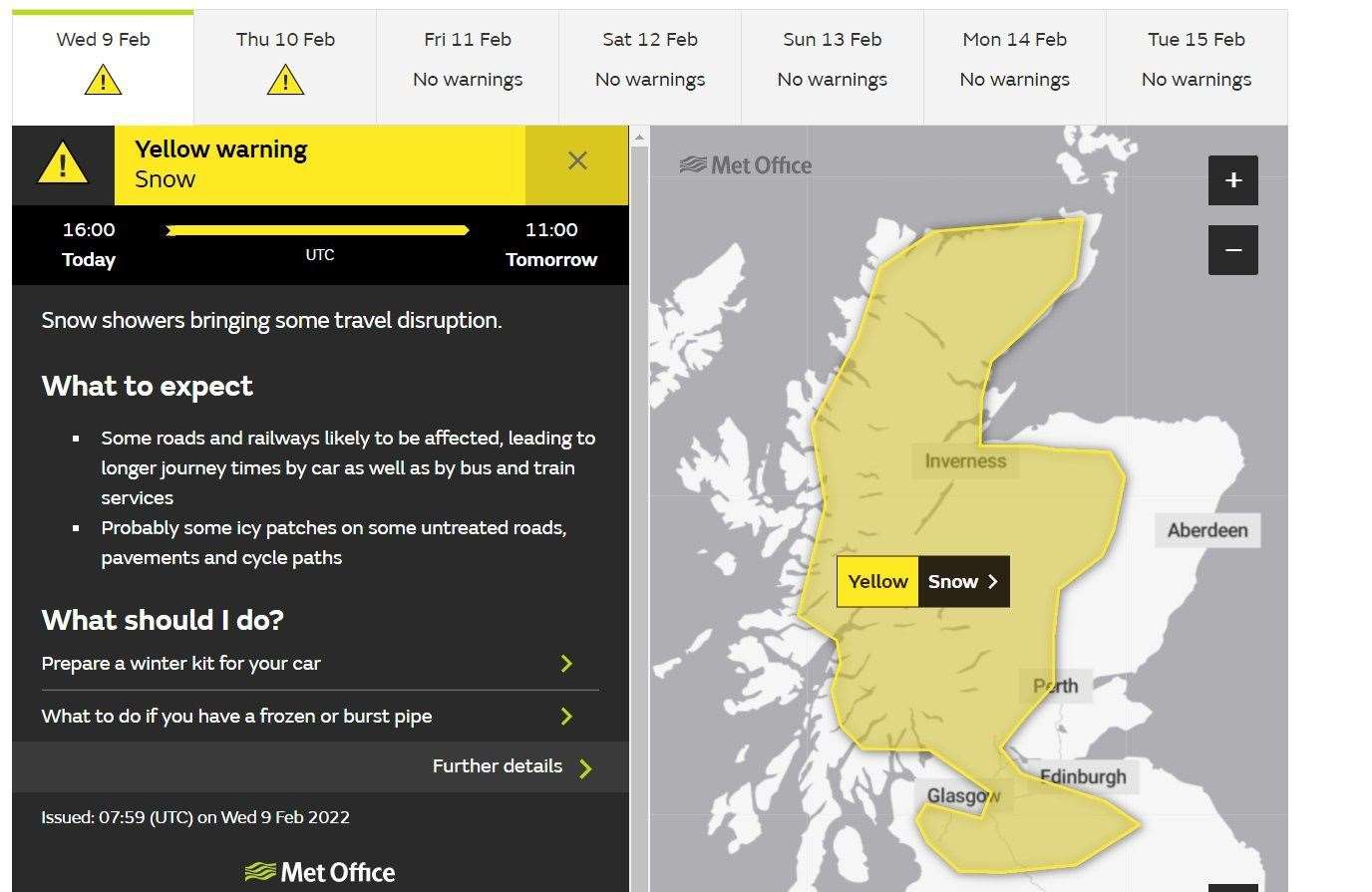 The yellow weather warning.
