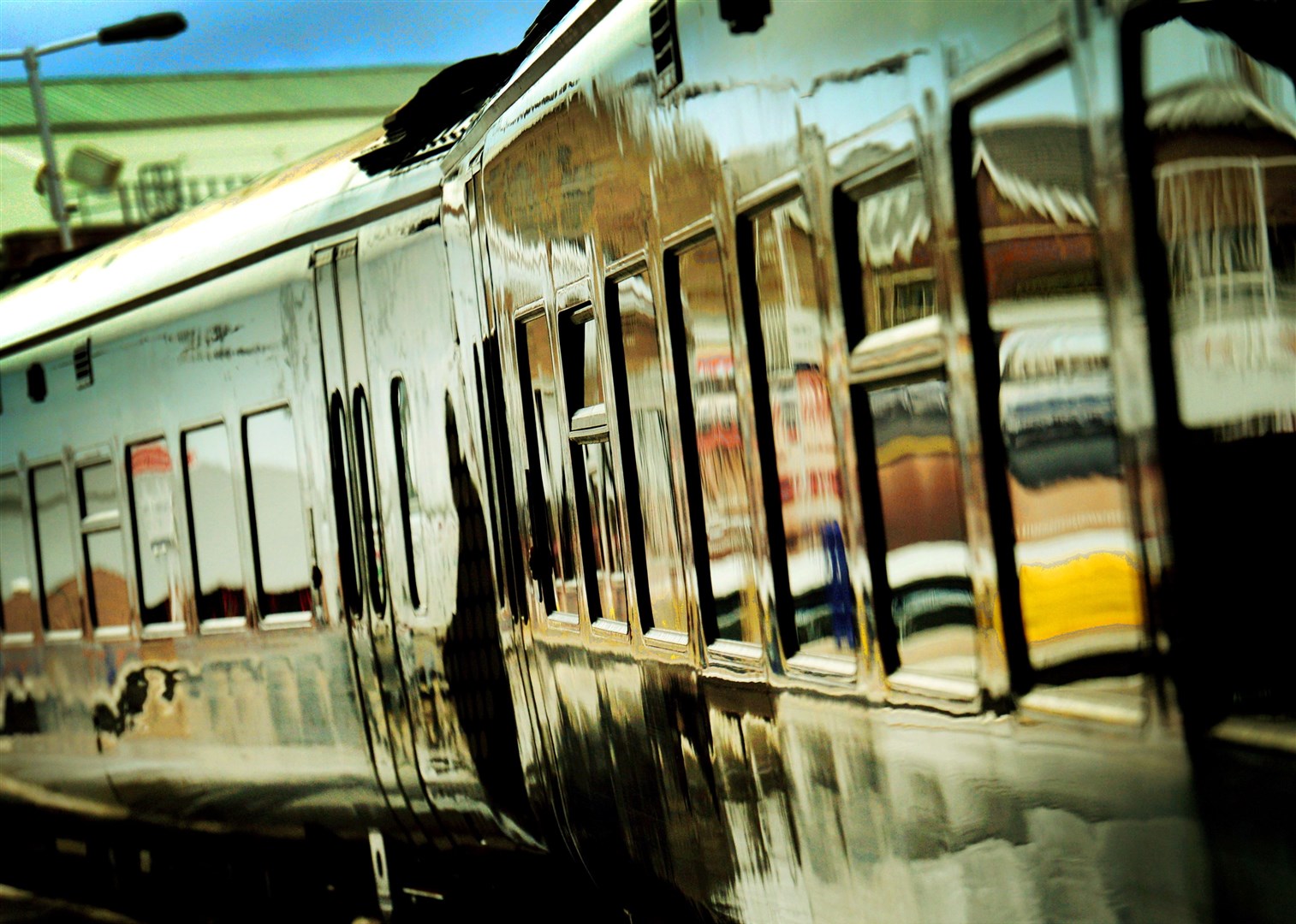 A ScotRail train at the station in Inverness.