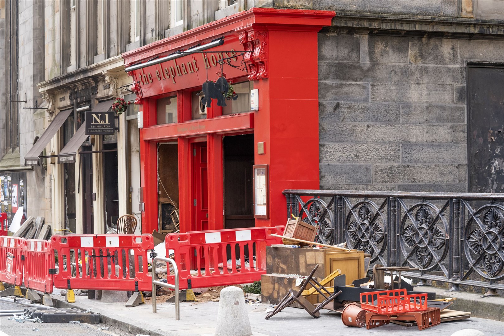 The Elephant House Cafe where JK Rowling penned her first Harry Potter novel, on Edinburgh’s George IV Bridge, after a fire broke out in the adjacent Patisserie Valerie (Jane Barlow/PA)