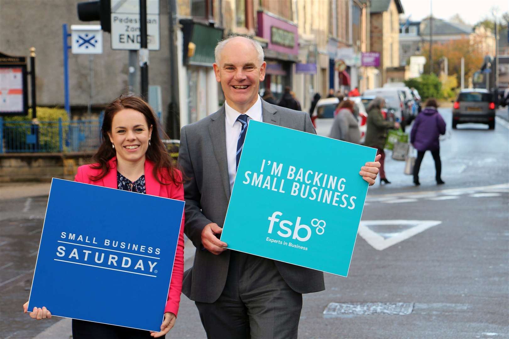 MSP Kate Forbes and the FSB's David Richardson during an earlier campaign.