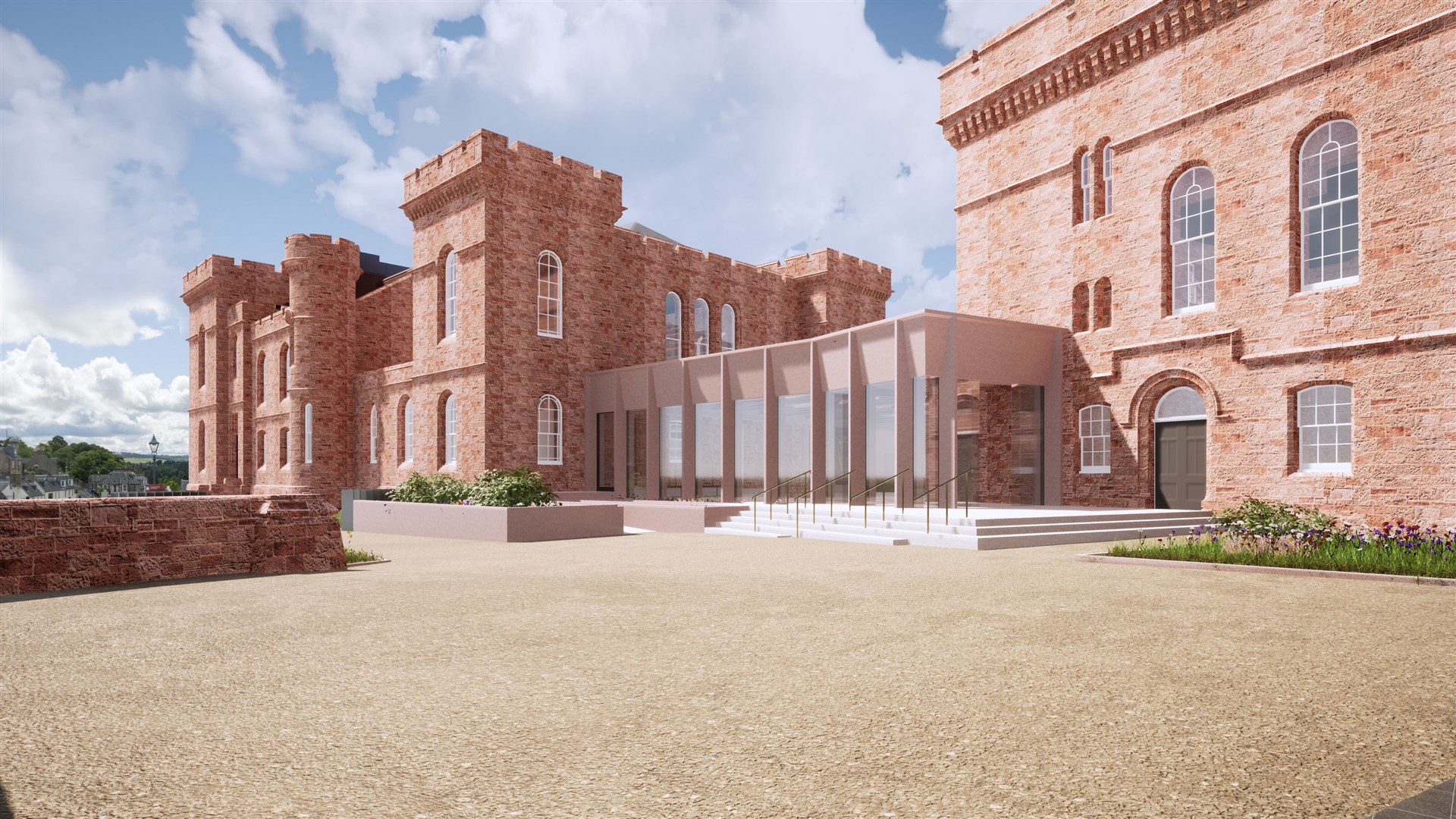 An artist's impression of the work due to take place at Inverness Castle.