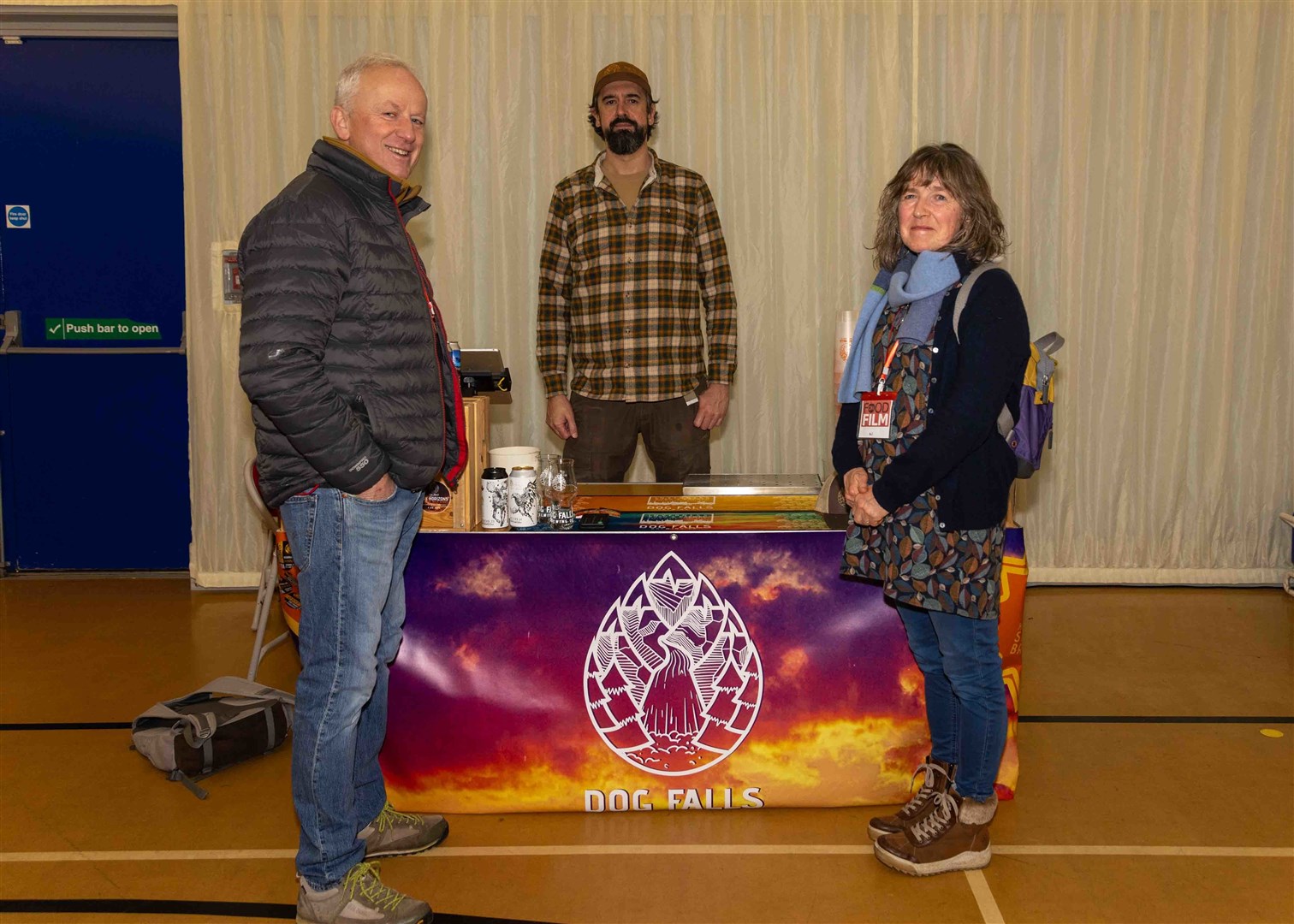 Pete and Ali Brown check out the Dog Falls stand