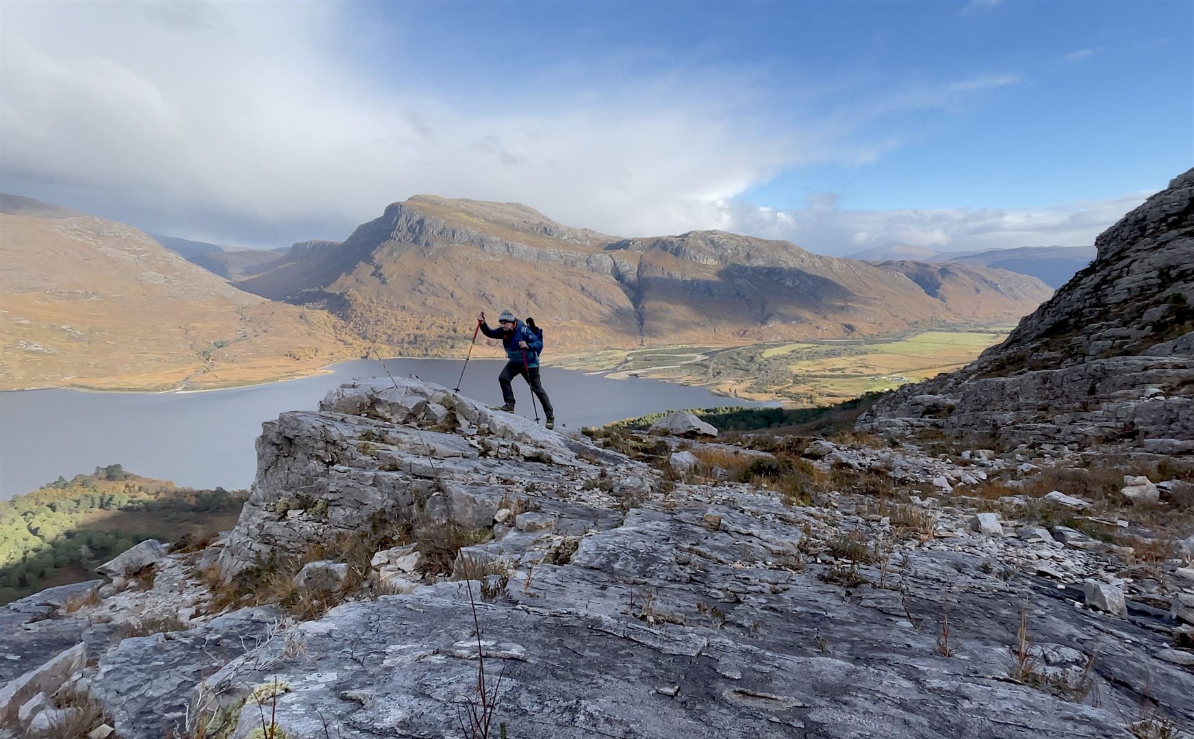In his element... Cameron on a mountain trail in Torridon.