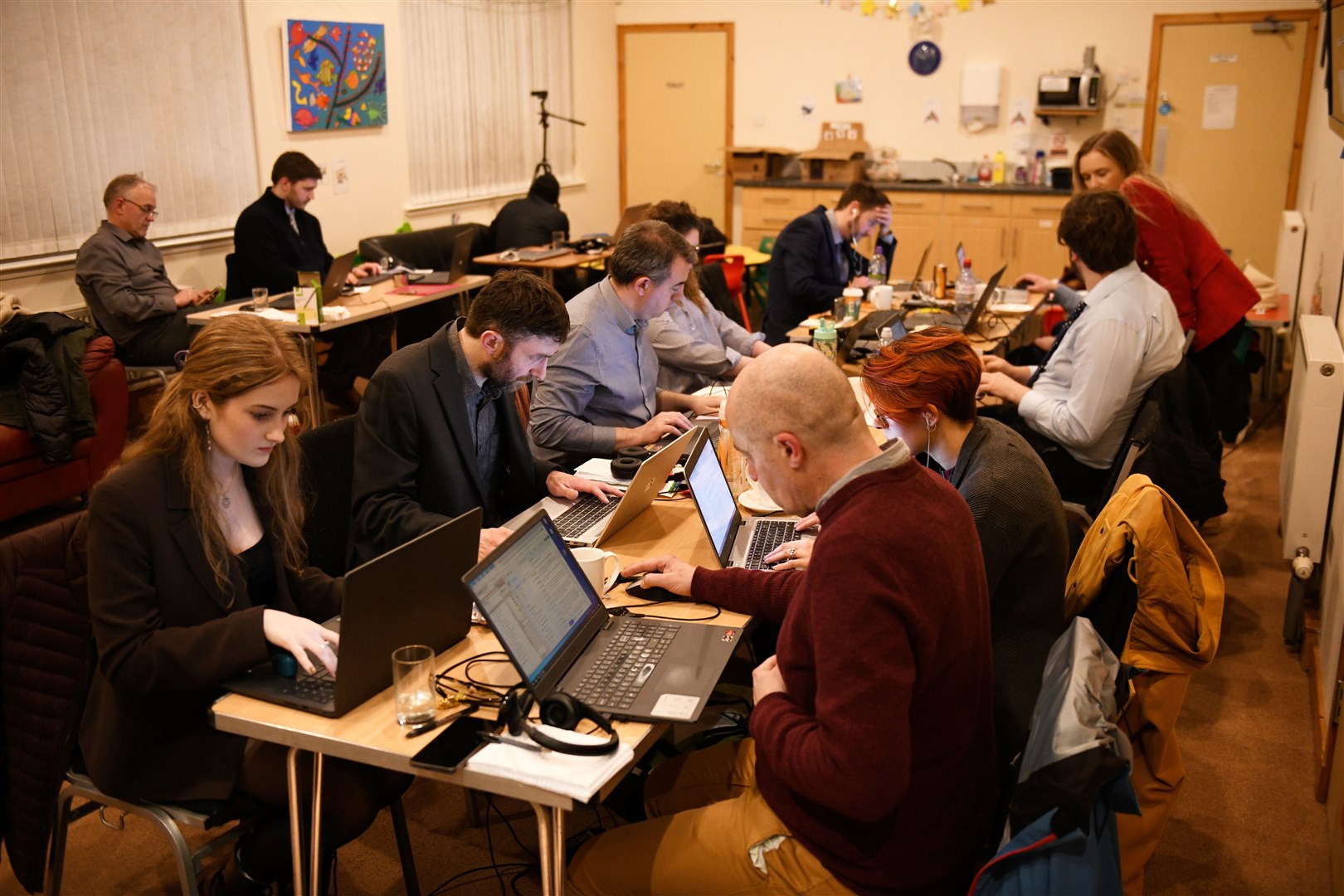 The Highland News and Media team in the media room. Picture: James Mackenzie