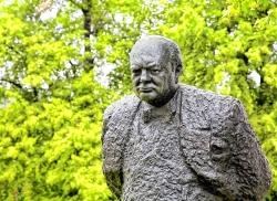 UNYIELDING: A bronze statue of Sir Winston Churchill, Britain's wartime Prime Minister.