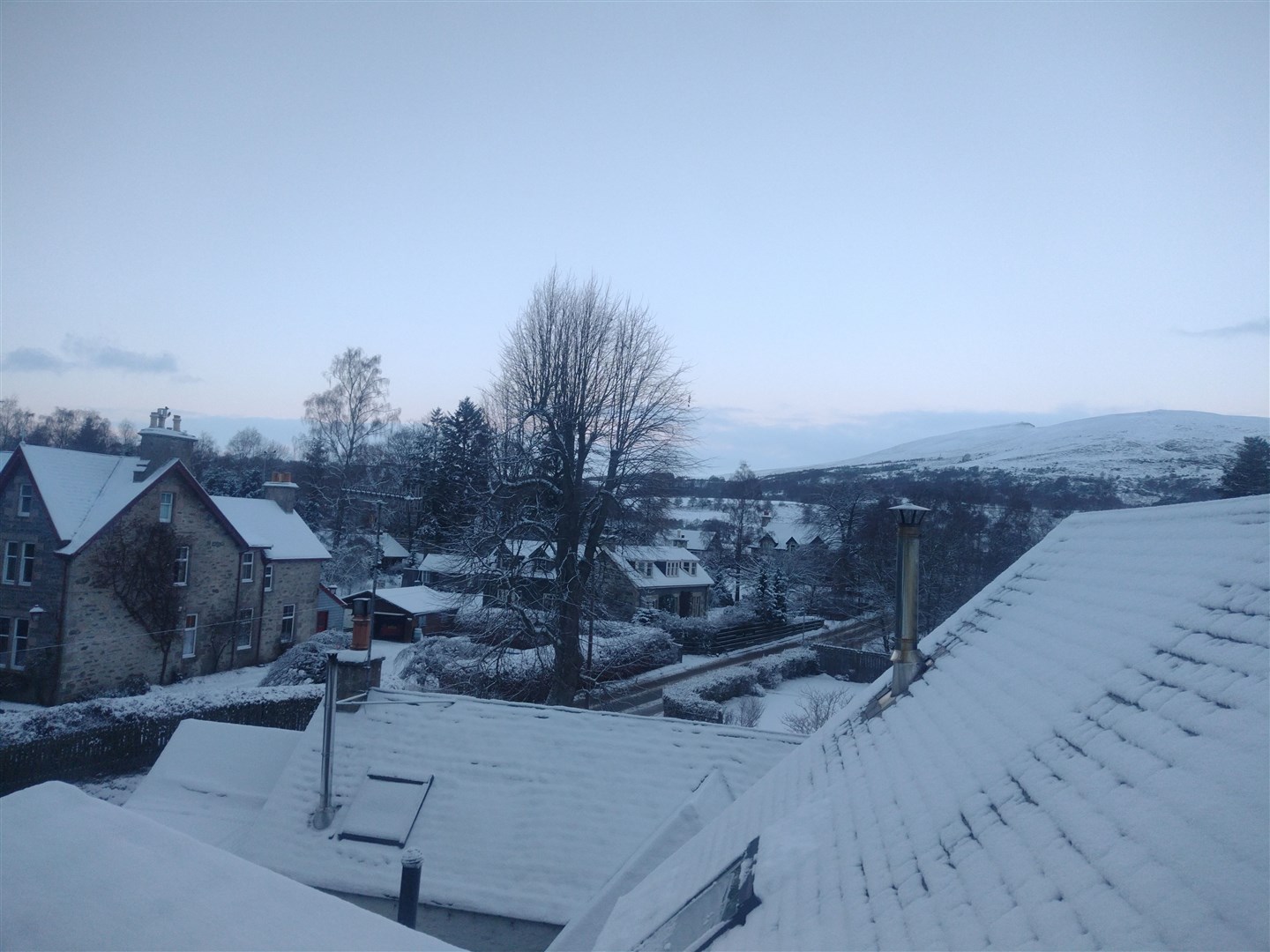 Snowy conditions in Kincraig.