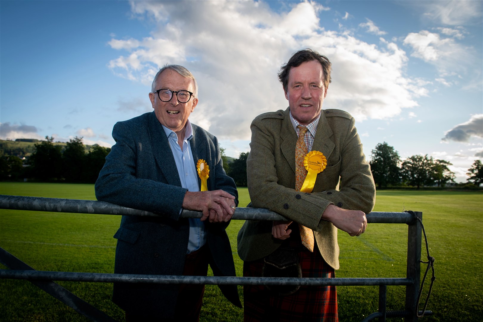 Winning candidates Jamie Stone and Angus MacDonald of the Liberal Democrats. Picture: Callum Mackay.