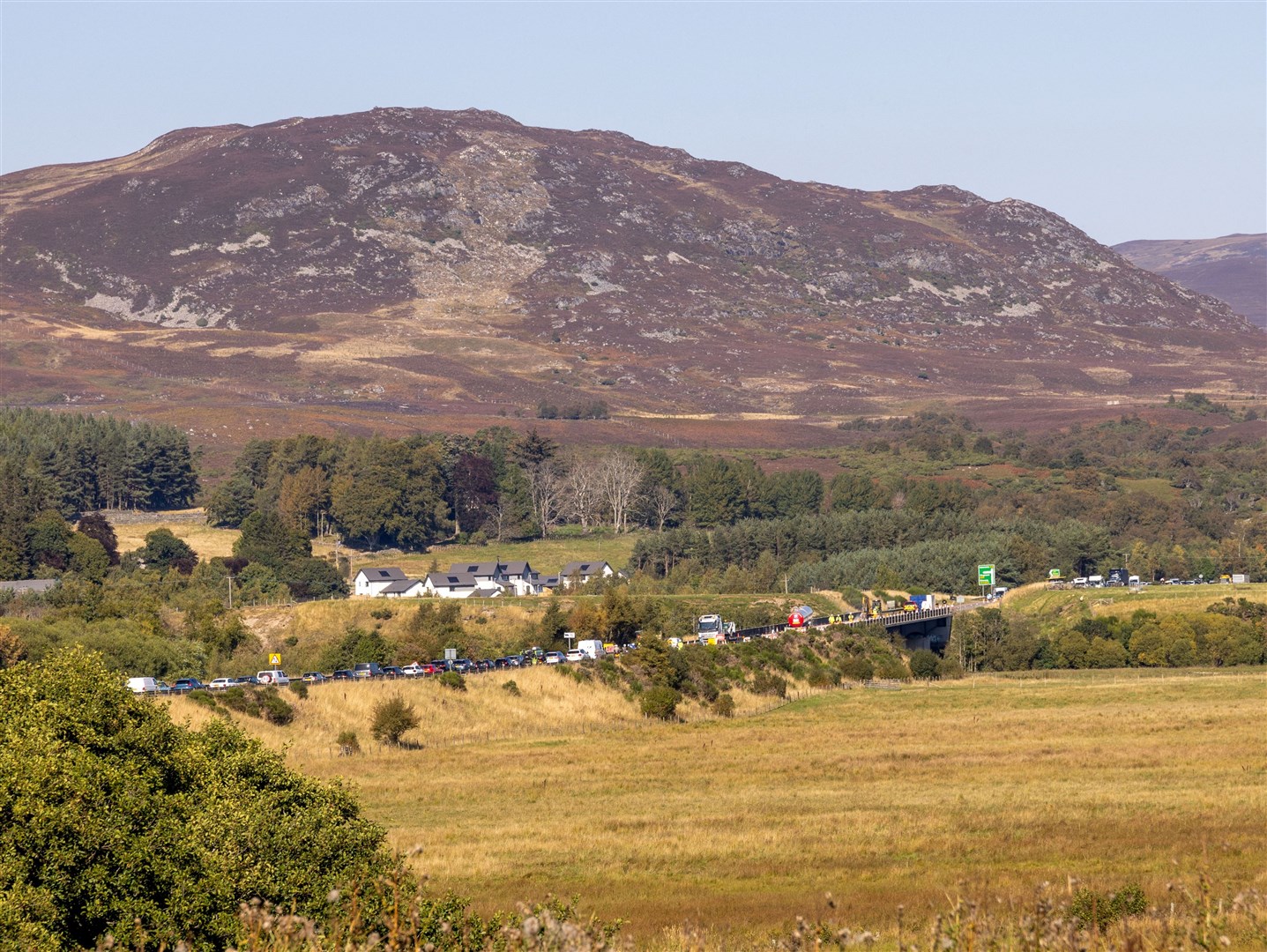 SLOWLY DOES IT: the A9 outside KIngussie today