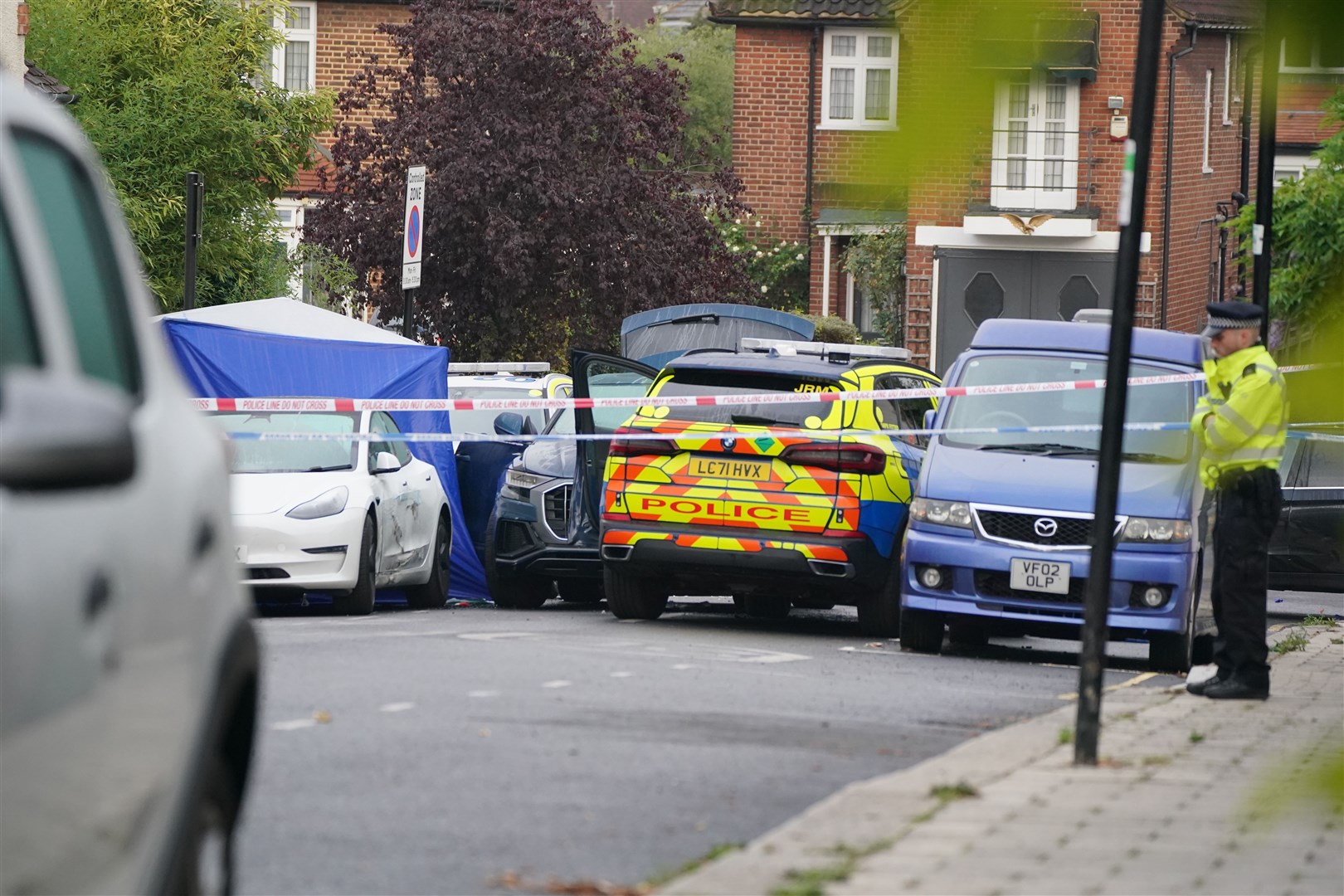 The scene in Kirkstall Gardens after the fatal shooting (Jonathan Brady/PA)