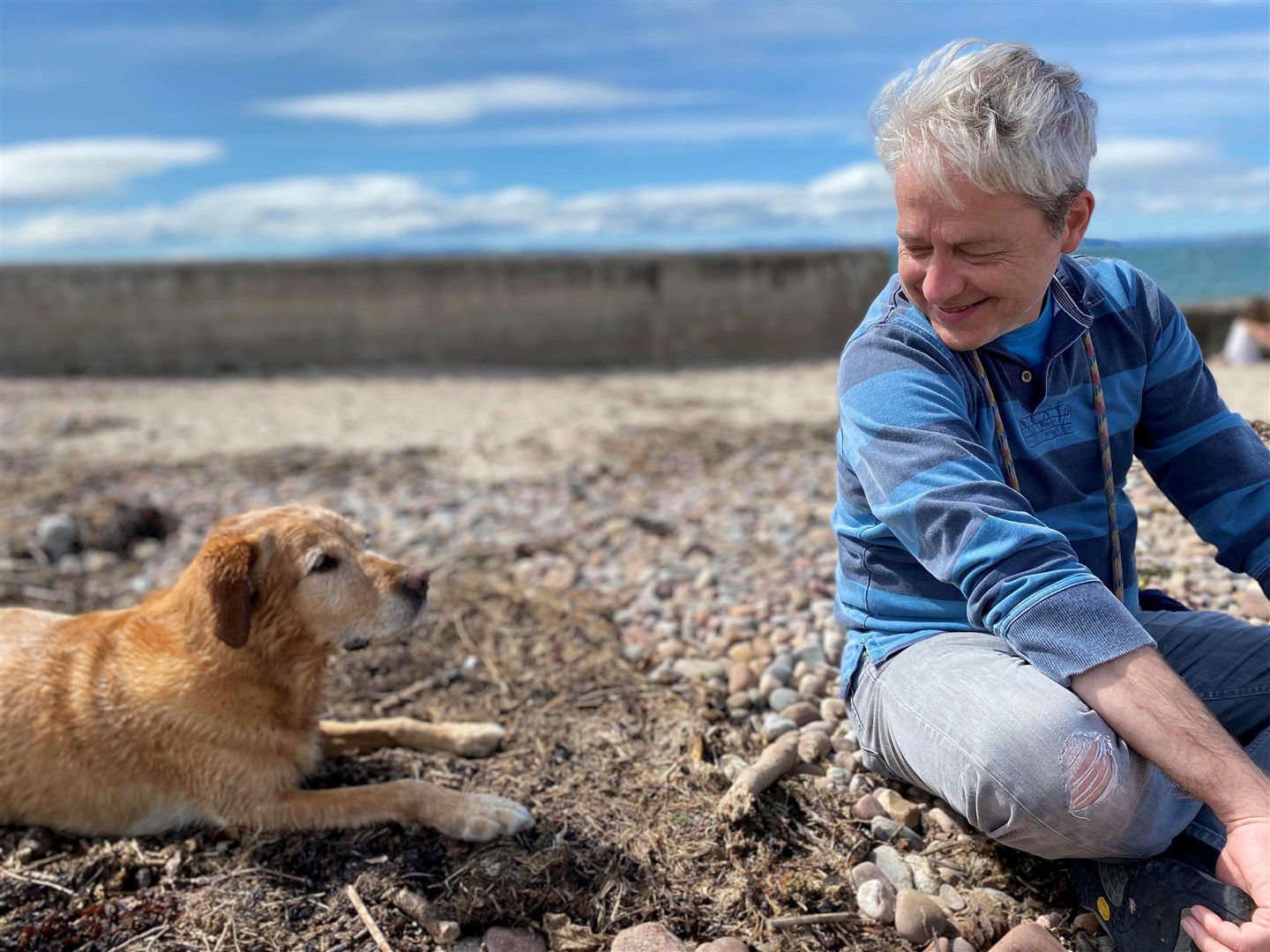 Chris Haycock with dog Kala.