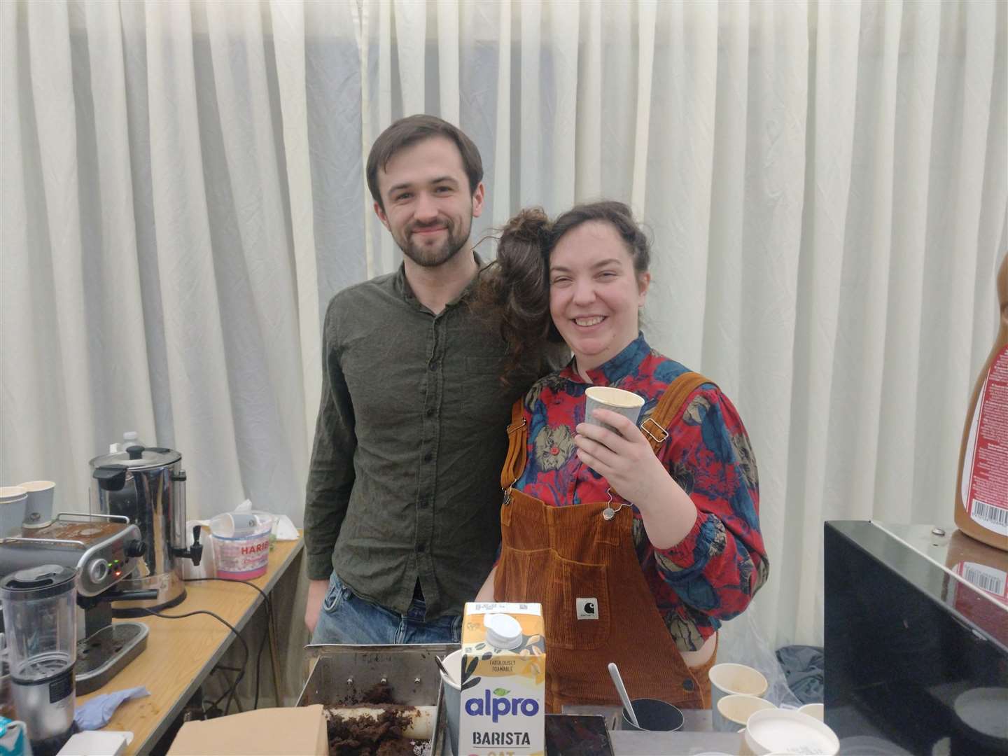 Coffee from the capital: Sean Faughey and Caitlin Thomson's coffee stall right at the door of the Food Hall was busy all day.