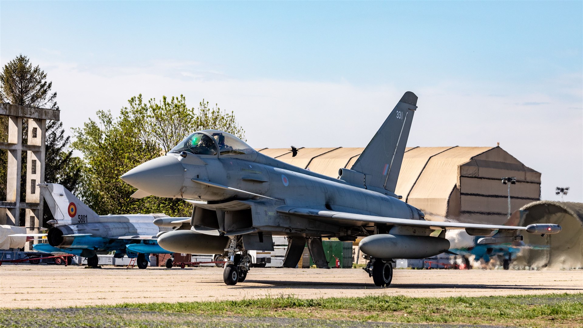 Take Offs at Mihail Kogalniceanu Air Base. Operation Biloxi is the UK's contribution to NATO's Southern Air Policing. Based at Mihail Kogălniceanu Airbase, the RAF operate Typhoon aircraft for Quick Reaction Alert in support of the Romanian Air Force.