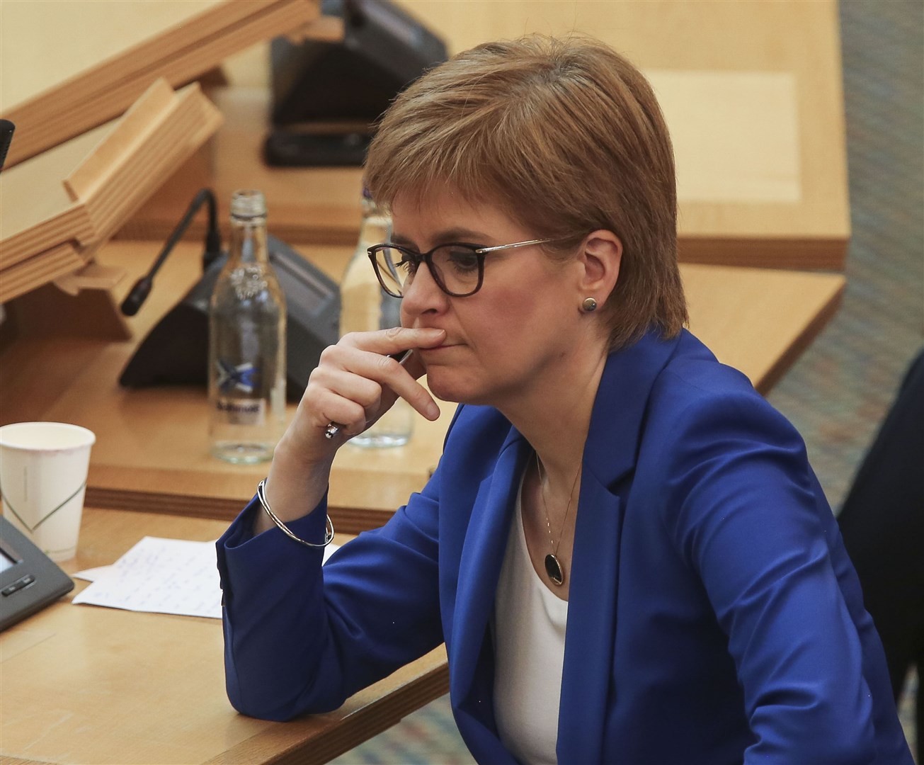 First Minister Nicola Sturgeon during First Minister's Questions held at the Scottish Parliament, Holyrood, Edinburgh. PA Photo. Picture date: Wednesday May 13, 2020. See PA story HEALTH Coronavirus Scotland. Photo credit should read: Fraser Bremner/Scottish Daily Mail/PA Wire.