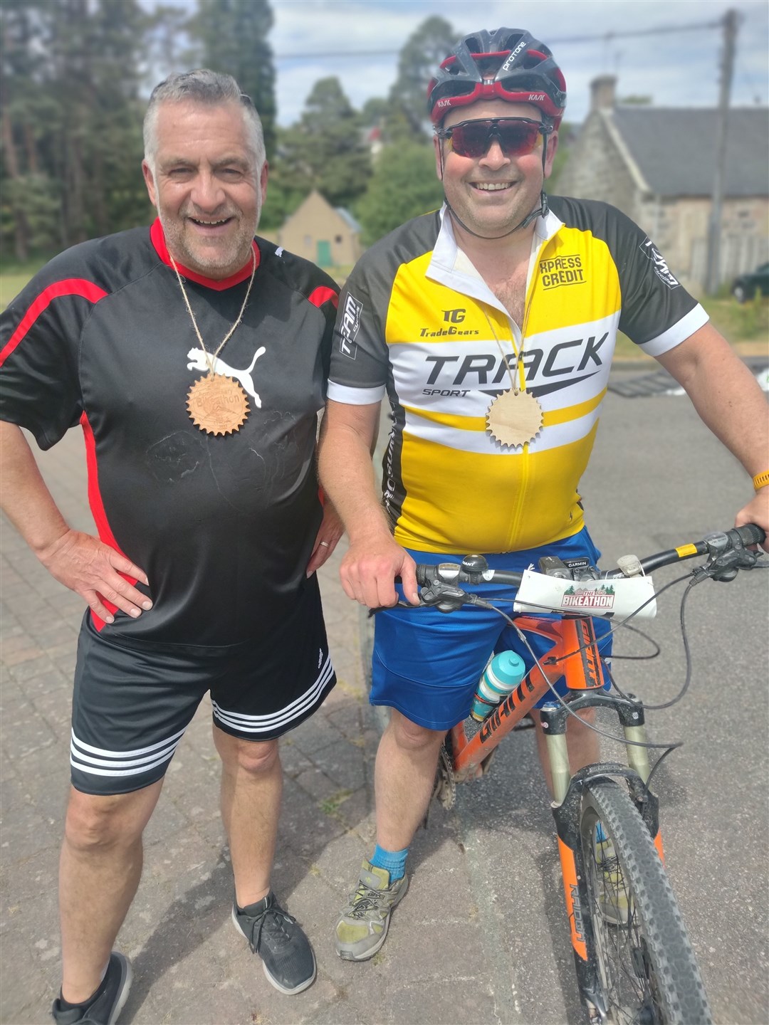 First home: the Evans boys from Dunkeld, John (left) and, just seconds behind him, Stephen.