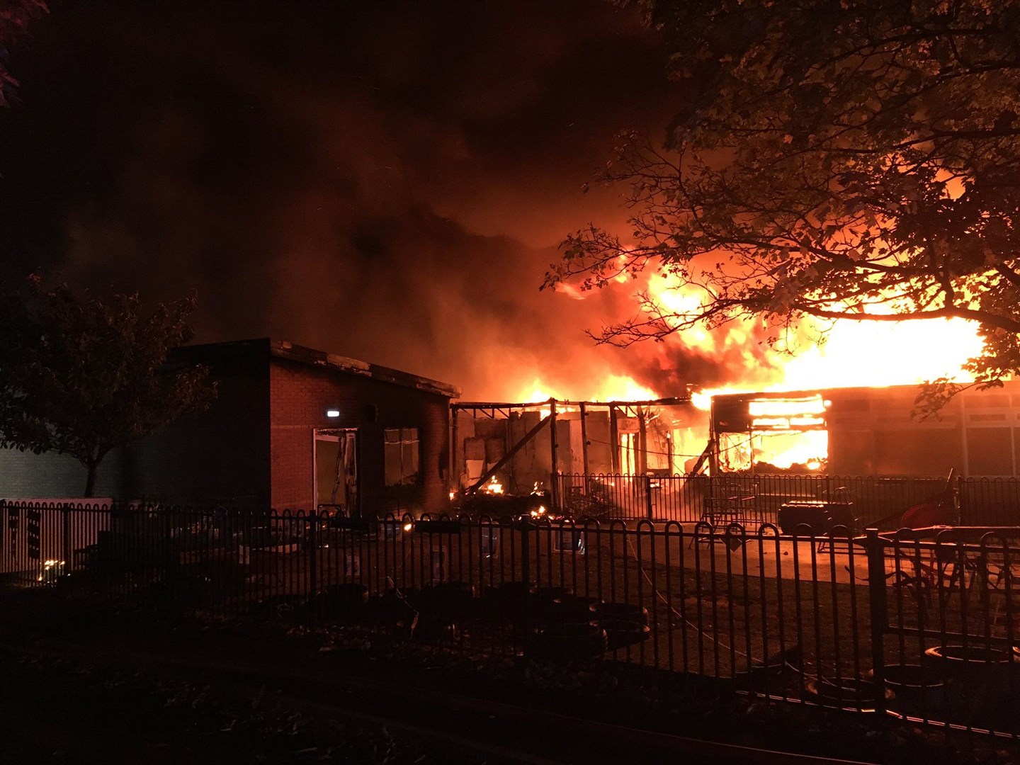 A fire at Ravensdale Infant School in Mickleover is also being treated as arson (Derbyshire Fire and Rescue Service/PA)