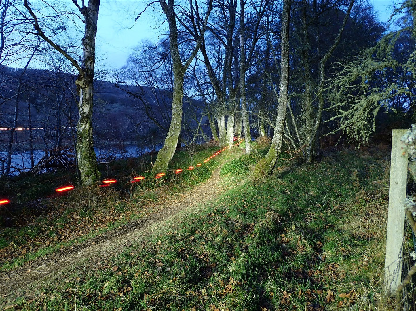 A light show with a long exposure of the night-ride.