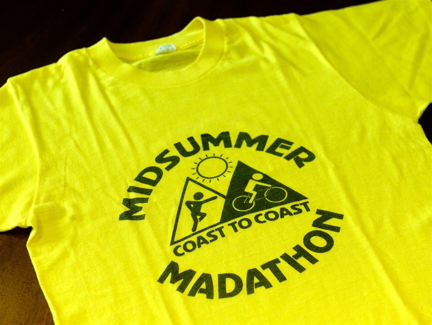 The very first Highland Cross T-shirt from 1983 - when it was called the Midsummer Madathon.
