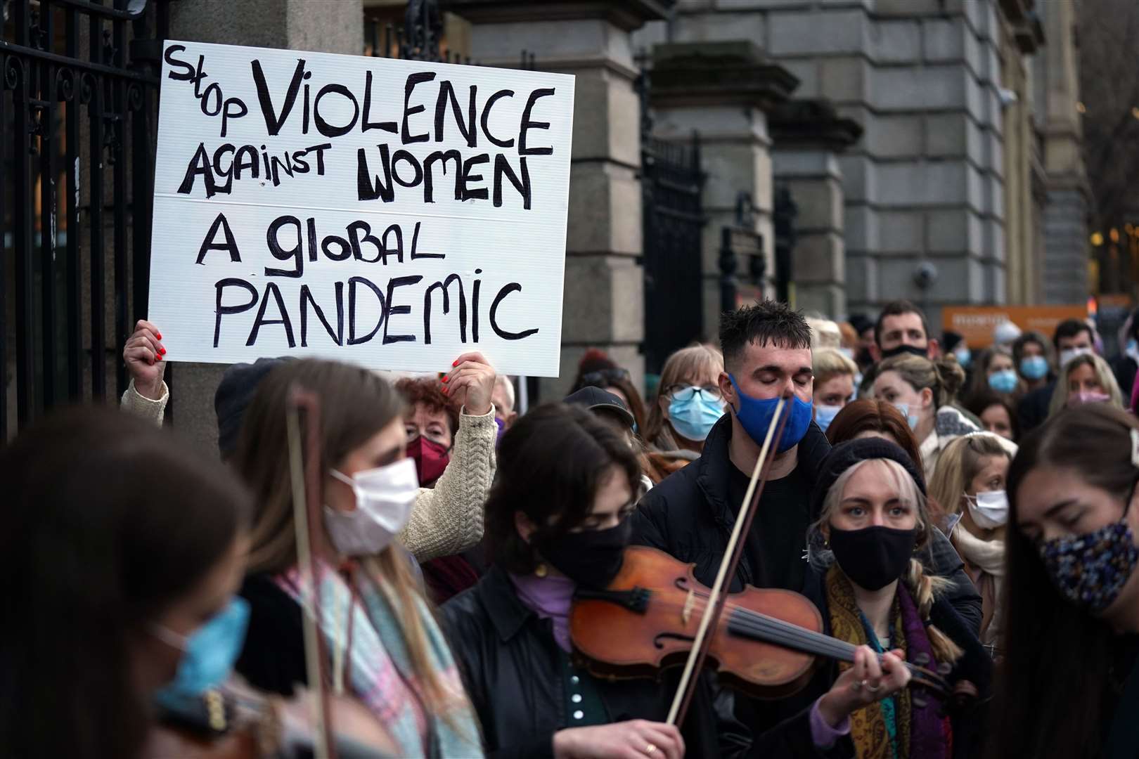 A vigil was also held at Leinster House, Dublin (Brian Lawless/PA)