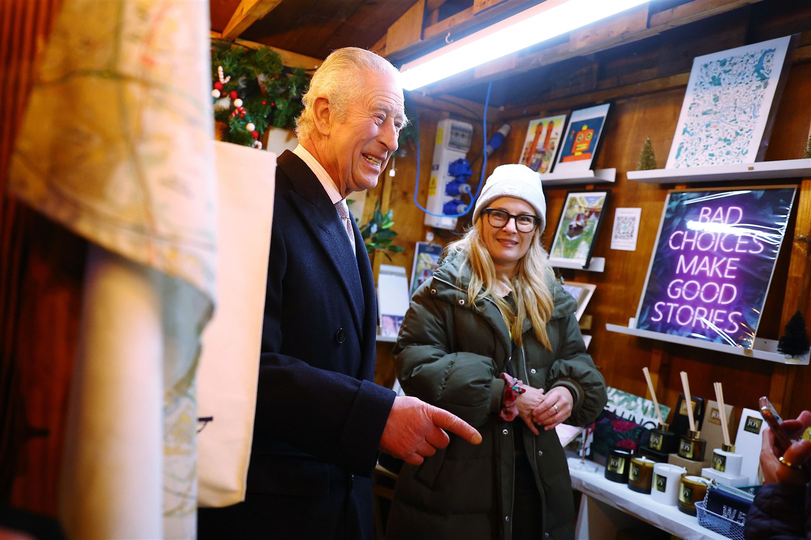 Charles met business owners and spoke to recipients of the King’s Award for Voluntary Service during his visit (Peter Nicholls/PA)