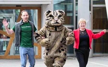 Rhoda Grant in purrfect harmony with William and Dr Campbell