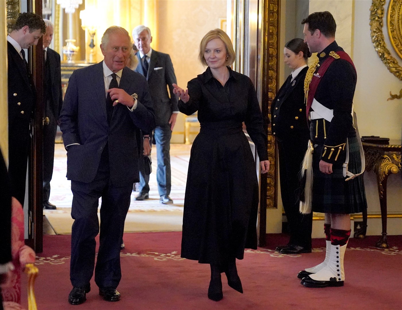 Prime Minister Liz Truss with the King during an audience with her new Cabinet (Jonathan Brady/PA)