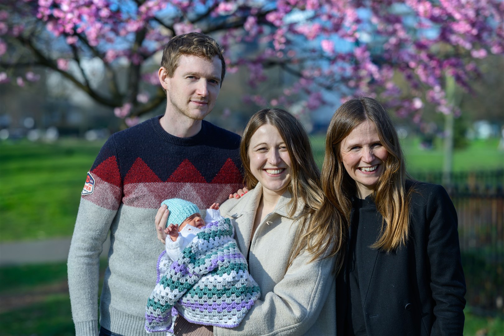 Amy Purdie, right, said watching her sister and brother-in-law become parents has been ‘an absolute joy’ (Womb Transplant UK/PA)